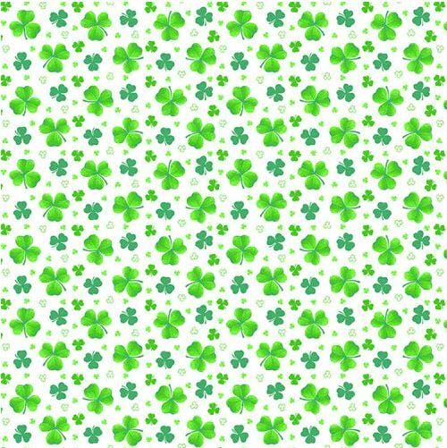 NEW! Pot of Gold - By City Art Studio for Henry Glass - Per yard - SEW CUTE! - Tossed Clover White - 9368-16 White - RebsFabStash