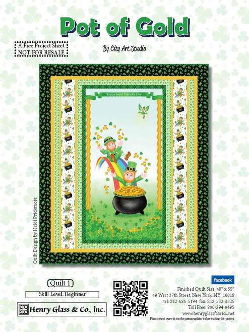 NEW! Pot of Gold Quilt Kit - by City Art Studio for Henry Glass - pattern by Heidi Pridemore - RebsFabStash