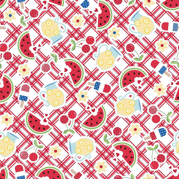 Red, White, & Bloom fabric per yard by Kimberbell for Maywood Studio by RebsFabStash