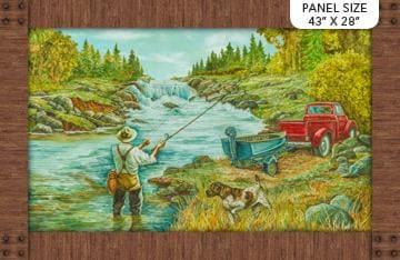 Rod and Reel - Out Fishing - By the Panel - by Deborah Edwards for Northcott - RebsFabStash