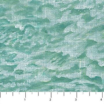 Rod and Reel - Waves in Linen - By the Yard - by Deborah Edwards for Northcott - Dark Aqua -  RebsFabStash