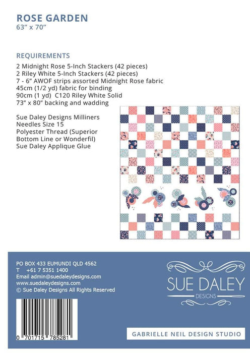 New! Rose Garden Quilt - Pattern by Sue Daley Designs - Designed by Gabrielle Neil Design Studio - RebsFabStash