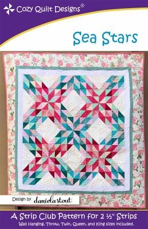 New! Sea Stars - Quilt Pattern- Designed by Daniela Stout by Cozy Quilt Designs - A Strip Club Pattern for 2 1/2" strips - RebsFabStash