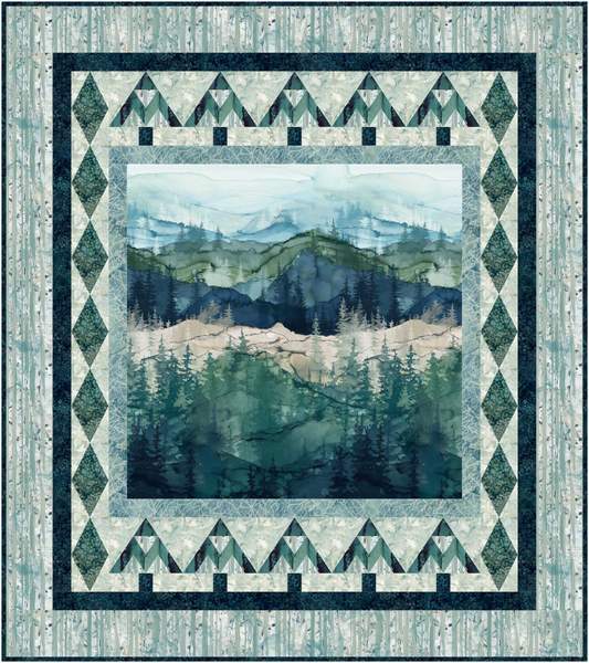 NEW! Serenity Pines - Quilt PATTERN - by Bound To Be Quilting - features Whispering Pines by Melanie Samra for Northcott - RebsFabStash