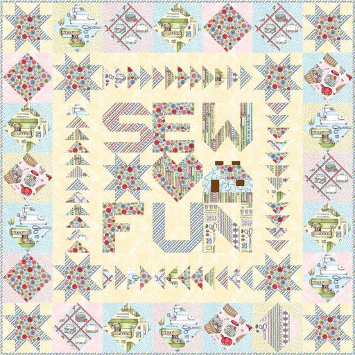NEW! Sew Fun Quilt Kit - uses Measure Twice by Kris Lammers for Maywood Studio - Pattern by Charisma Horton - 42" x 42" - RebsFabStash