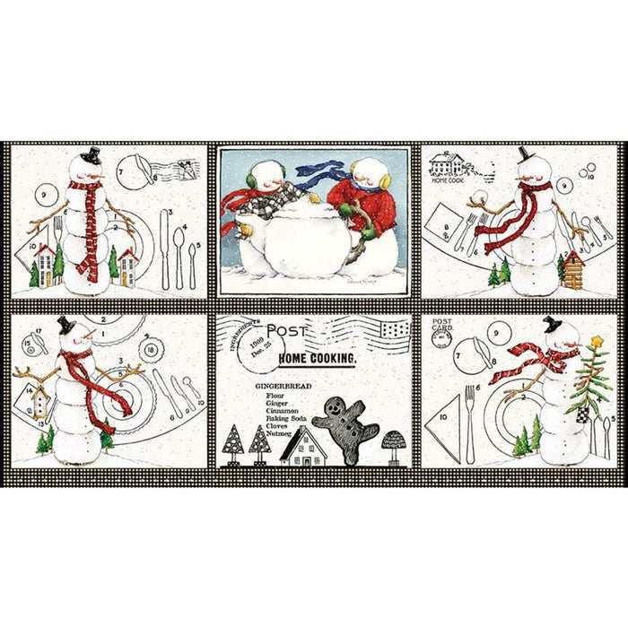 NEW! Snow Sweet - per yard - by Janet Wecker Frisch - Riley Blake Designs - Small Snowmen Green - C9664-GREEN - RebsFabStash