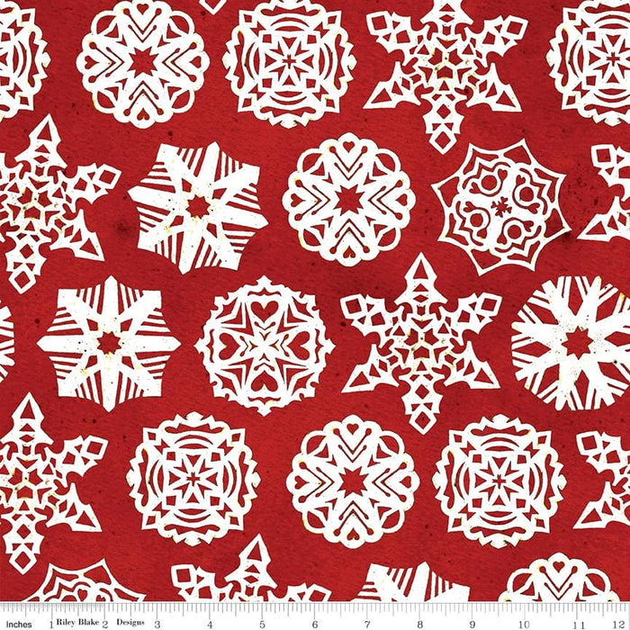NEW! Snow Sweet - per yard - by Janet Wecker Frisch - Riley Blake Designs - Snow Folk Toss Red - C9672-RED - RebsFabStash