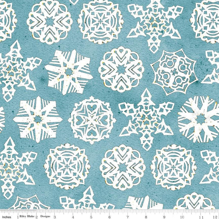 Way Up North Snowflake Blue - Riley Blake Cotton Fabric