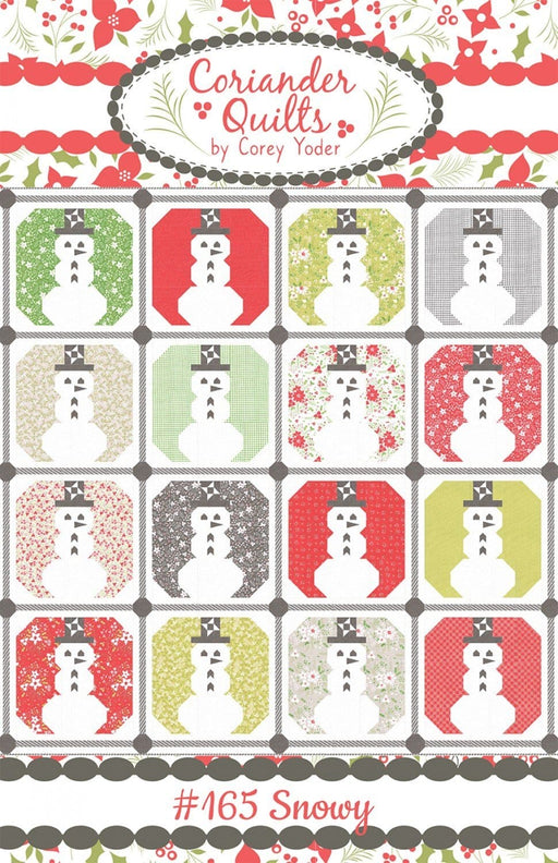 New! Snowy #165 - Quilt PATTERN - Coriander Quilts by Corey Yoder - Fat Quarter Friendly Quilt - snowmen, winter - RebsFabStash