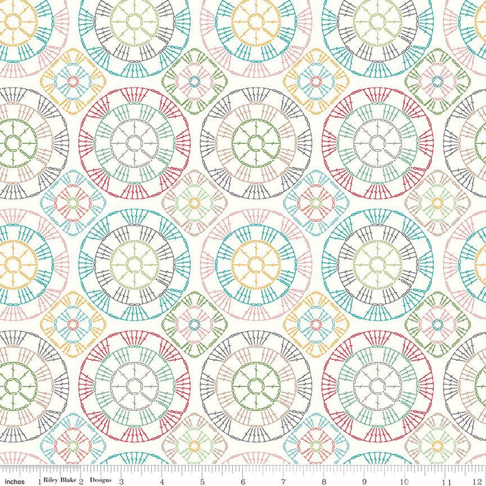 NEW! Stitch Fabric Collection by Lori Holt - Per Yard - Floral - Riley Blake Designs - C10920-COTTAGE - RebsFabStash