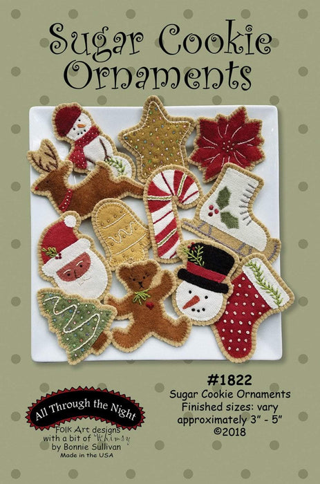 NEW! Sugar Cookie Ornaments - Primitive wool or cotton pattern - Ornaments! - Bonnie Sullivan - Flannel, Wool or Cotton! - RebsFabStash