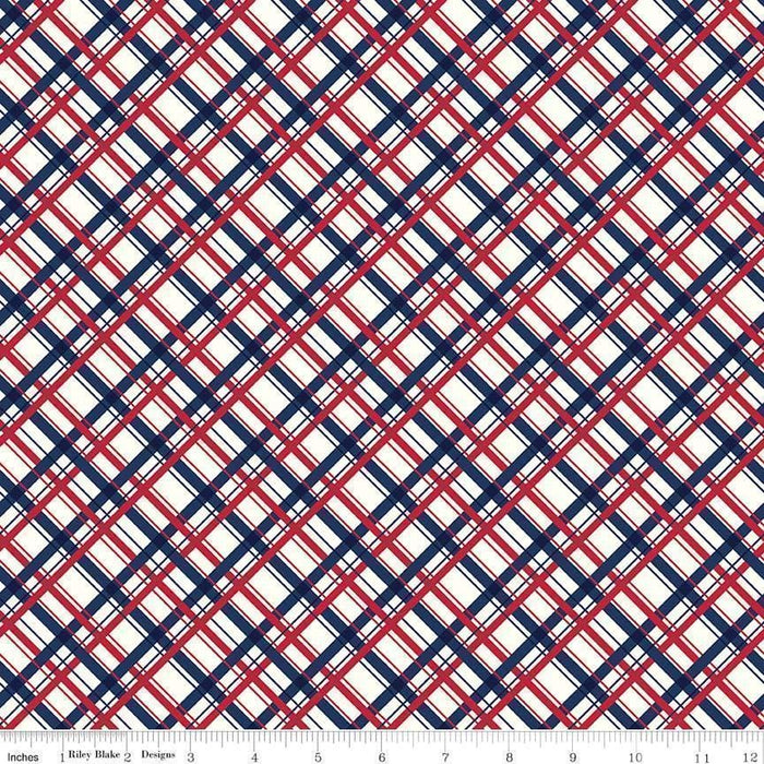 NEW! Sugarhouse Park - per yard - Riley Blake Designs - by Amy Smart - Red Stripe - white stripes on Red- C8895 - RED - RebsFabStash
