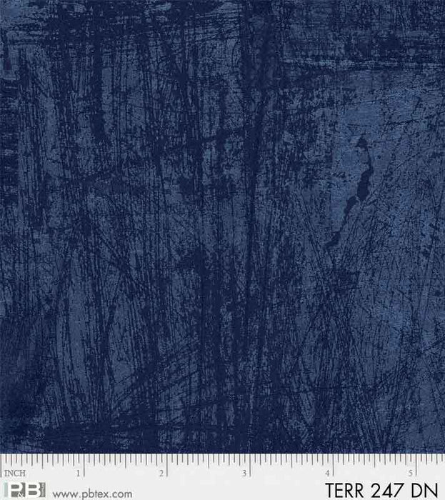 NEW! Terra - per yard - by Norm Wyatt for P&B Textiles - Navy tonal - TERR00247-DN - RebsFabStash