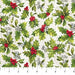 The Scarlet Feather - Holly Bough Print - by Deborah Edwards for Northcott - RebsFabStash