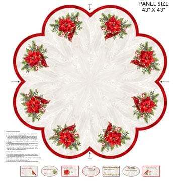 The Scarlet Feather - Tree Skirt - Pale Gray Multi Panel - 43" x 43" panel - by Deborah Edwards for Northcott - RebsFabStash