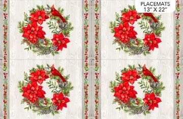 The Scarlet Feather - Placemats - Pale Gray - by Deborah Edwards for Northcott - RebsFabStash