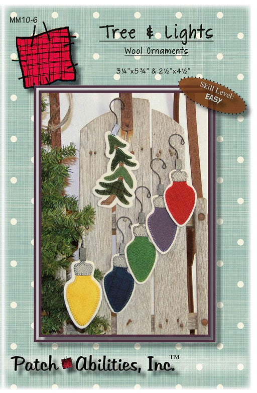 NEW! Tree & Lights Wool Ornaments Pattern by Patch Abilities, Inc. Easy Pattern - M10-6 - RebsFabStash
