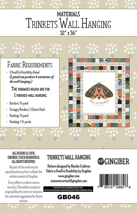 New! Trinkets Wall Hanging - Quilt PATTERN - designed by Natalie Crabtree for Gingiber - Features Dwell In Possibility fabric collection - RebsFabStash