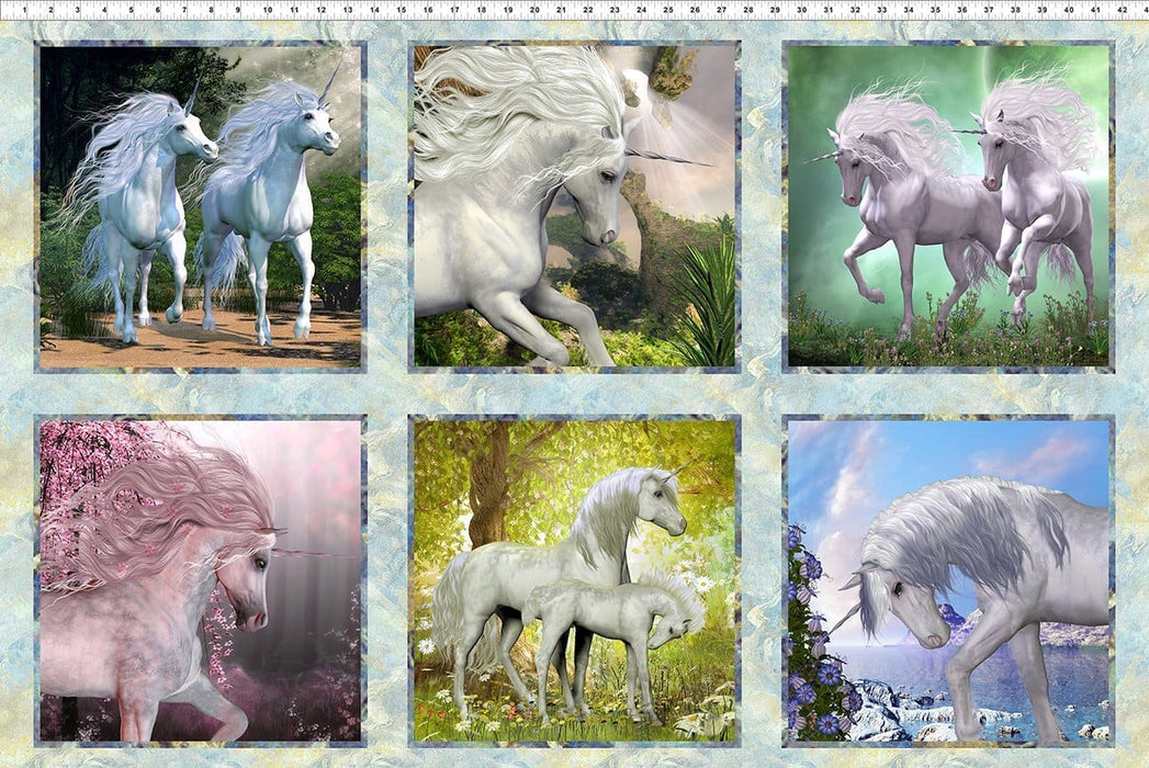 New! Unicorns - Marble - Per Yard - by In The Beginning Fabrics - Blender, Digital Print - Multi - 8UN1 - RebsFabStash