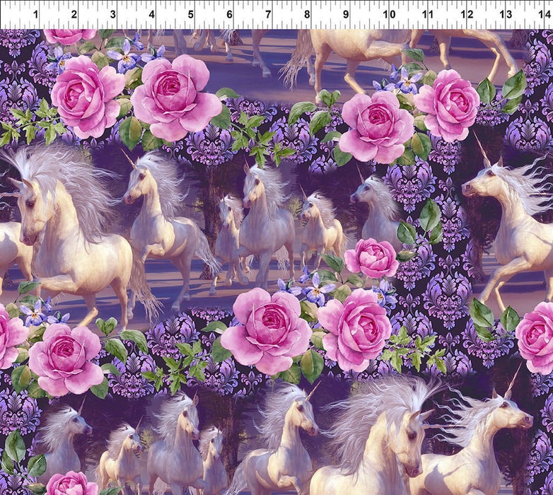 New! Unicorns - Unicorn Border - Per Yard - by In The Beginning Fabrics - Unicorns, Archways, Digital Print - Border Print - 3UN1 - RebsFabStash