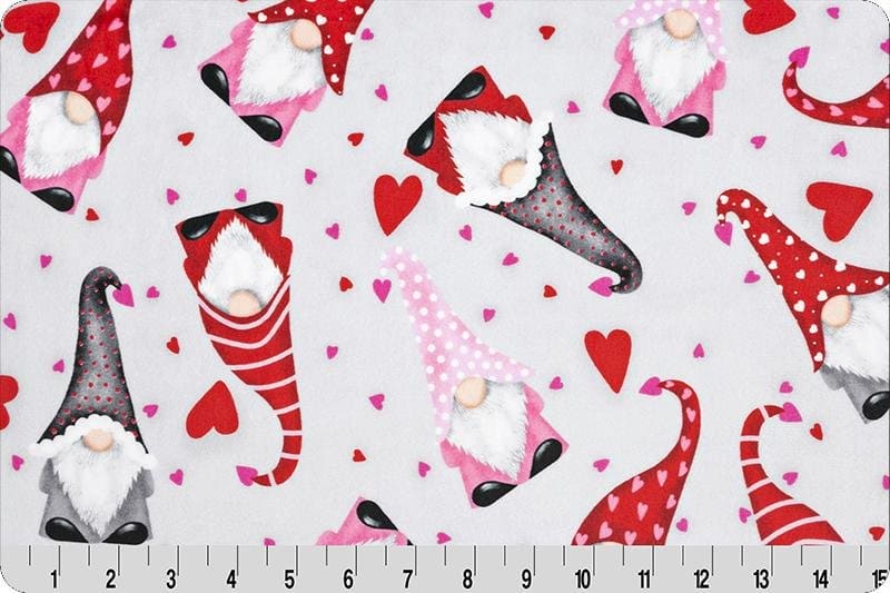 NEW! Valentine Gnomes - Cuddle Fabric - per yard - by QT Fabrics - Digital Print - DCVALGNOMES - Scarlet - DR280482 - RebsFabStash
