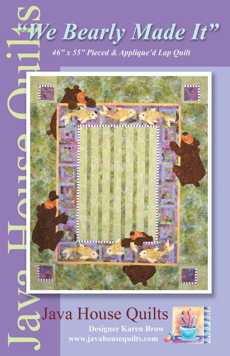 New! "We Bearly Made It" - PATTERN - designed by Karen Brow-Meier for Java House Quilts - Lap Quilt Pattern - RebsFabStash