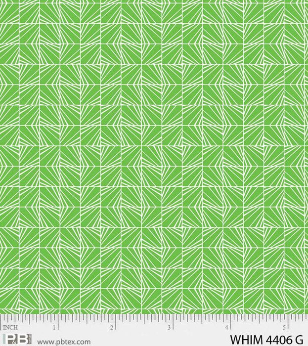 New! Whimsy Facets - Green - Per Yard - by Heather Dutton of Hang Tight Studio for P&B Textiles - tonal, blender - WHIM 04406 G green - RebsFabStash