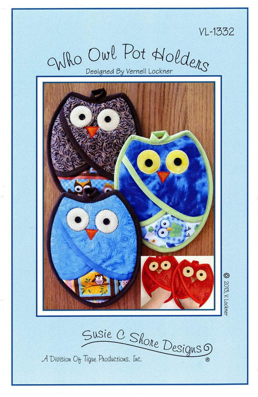 New! Who Owl Pot Holders - Pattern - by Susie Shore Designs - VL-1332 - RebsFabStash