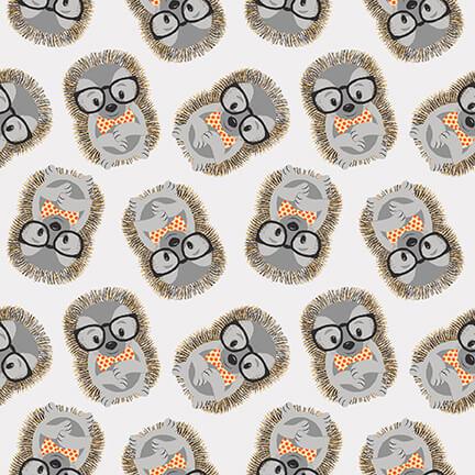 New! Wild and Free - Tossed Hedgehogs - Gray - Per Yard - by Jessica Mundo - Henry Glass & Co. - 9566-91 gray - RebsFabStash