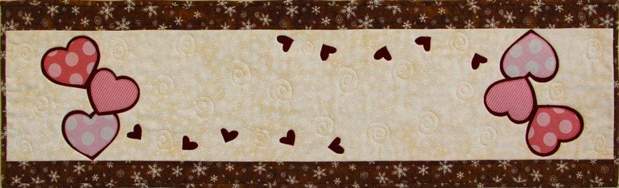 New! Winter Hearts Table Runner - Pattern - by Patch Abilities, Inc. Easy Pattern - RebsFabStash