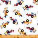 New! Work Zone - Caution: Work - Per Yard - by Whistler Studios - Windham Fabrics - Construction vehicles and tools - 52265-1 White - RebsFabStash