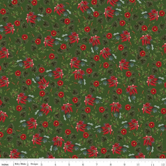 NEW! Yuletide - per yard - My Mind's Eye for Riley Blake Designs - Leaves - C9634-GREEN - RebsFabStash