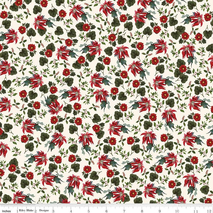 NEW! Yuletide - per yard - My Mind's Eye for Riley Blake Designs - Poinsettias - C9632-GREEN - RebsFabStash