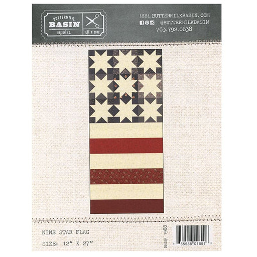 Nine Star Flag - Quilt PATTERN - Mini Pattern - by Stacy West of Buttermilk Basin - Stars & Stripes, Patriotic, American - 12" x 27" - BMB# 1988-Patterns-RebsFabStash