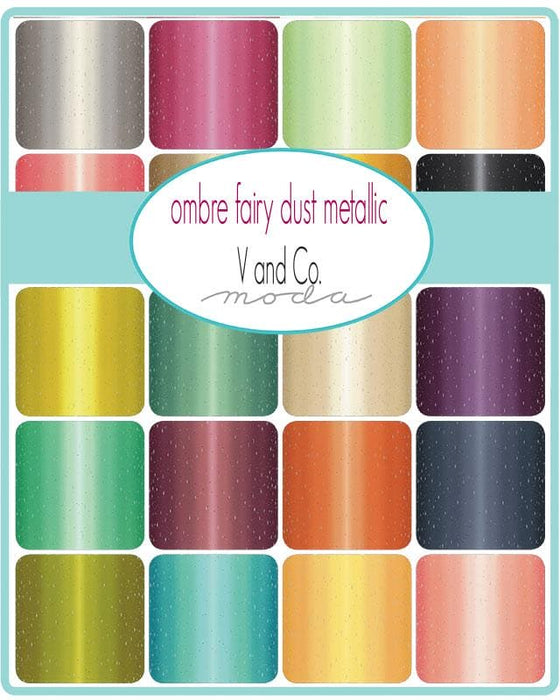 Ombre Fairy Dust Metallic Quilt Kit - Ombre Flutter - By V and CO. for MODA - Finishes 74" x 79" - Box Kit - RebsFabStash