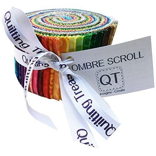 Ombre Scroll - Jelly Roll - (30) 2.5" x 44" Strips - Quilting Treasures - QT - tonal scrolls & swirls on bright ombre colors - RebsFabStash