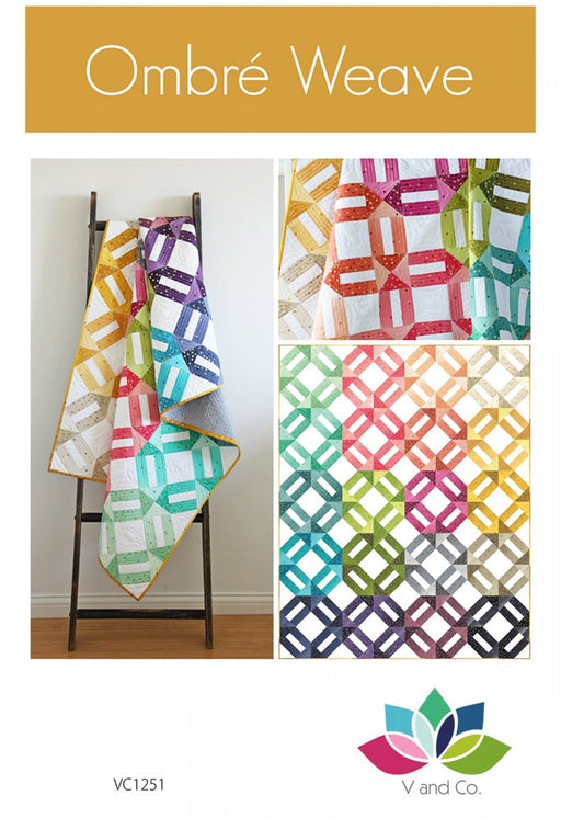 Ombre Weave - Quilt pattern - ombre fabrics - by V and Co by Tiffany Hayes - Uses Confetti Ombre fabrics by Moda - RebsFabStash