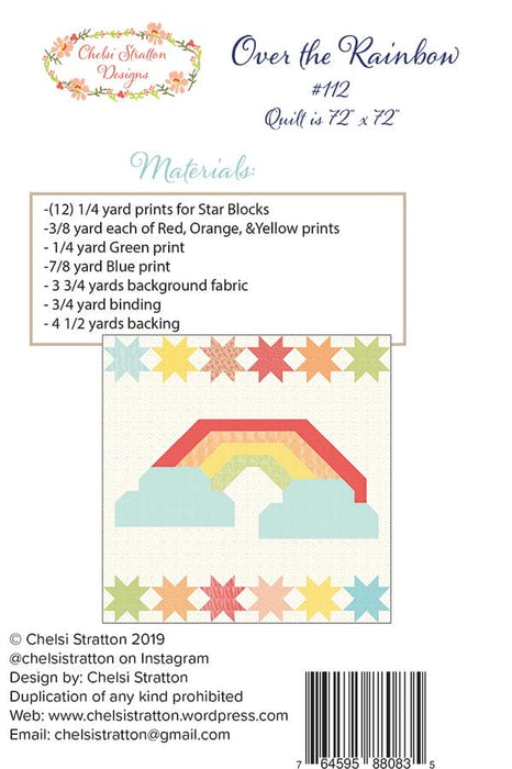 Over the Rainbow - Quilt PATTERN - Chelsi Stratton Designs - Fat Quarter Friendly - Pieced - 72" x 72" - RebsFabStash