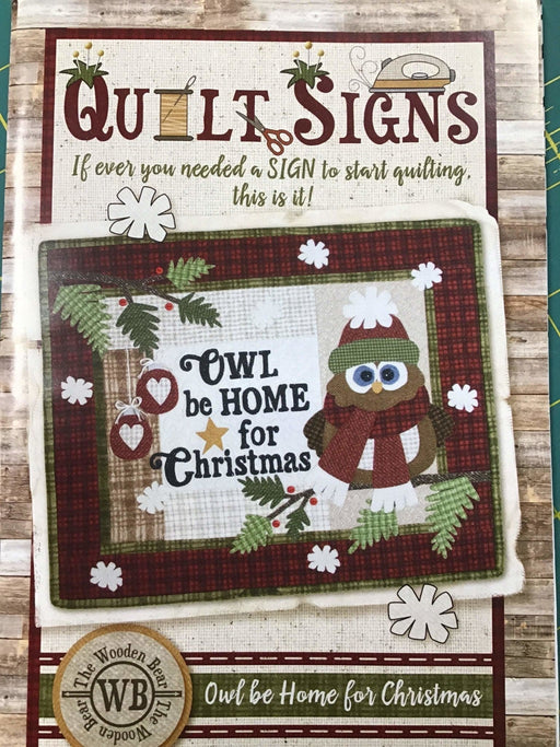 Owl Be Home For Christmas Wall Hanging Quilt Pattern - The Wooden Bear - Finished Size 22" x 26" - RebsFabStash