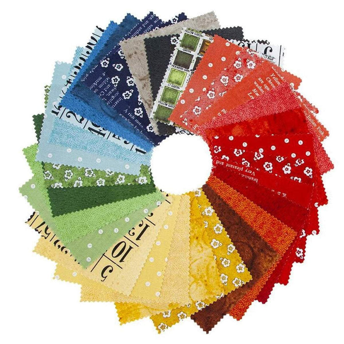 Painter's Palette - Jelly Roll (40) 2.5" strips - Rolie Polie - Janet Wecker Frisch- Riley Blake Designs - Beautiful rainbow of colors! - RebsFabStash