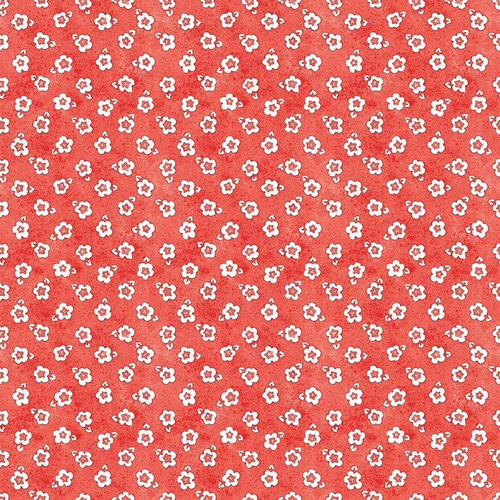 Painter's Palette - per yard - Janet Wecker Frisch- Riley Blake Designs - Coral Painter's Posey - Tiny flowers on CORAL C8941 - RebsFabStash