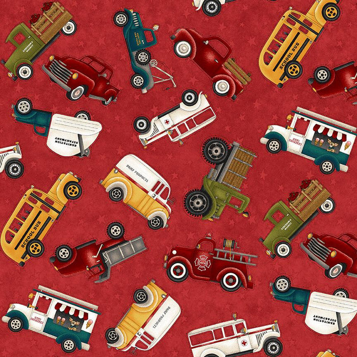Papa's Old Truck - per yard - By Leanne Anderson & Kaytlyn Kuebler for Henry Glass - Small Stripe - Stone - 9159-91 - RebsFabStash