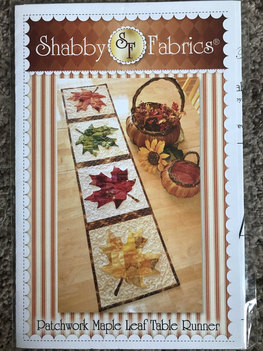 Patchwork Maple Leaf Table Runner - Pattern - by Shabby Fabrics - Fall, Thanksgiving, Applique, scrap friendly - RebsFabStash