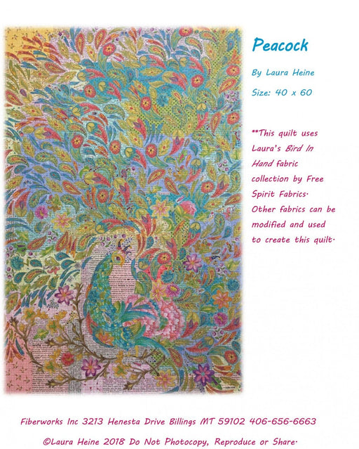 Peacock Collage Fiberworks Inc. - Quilt Pattern by Laura Heine - RebsFabStash