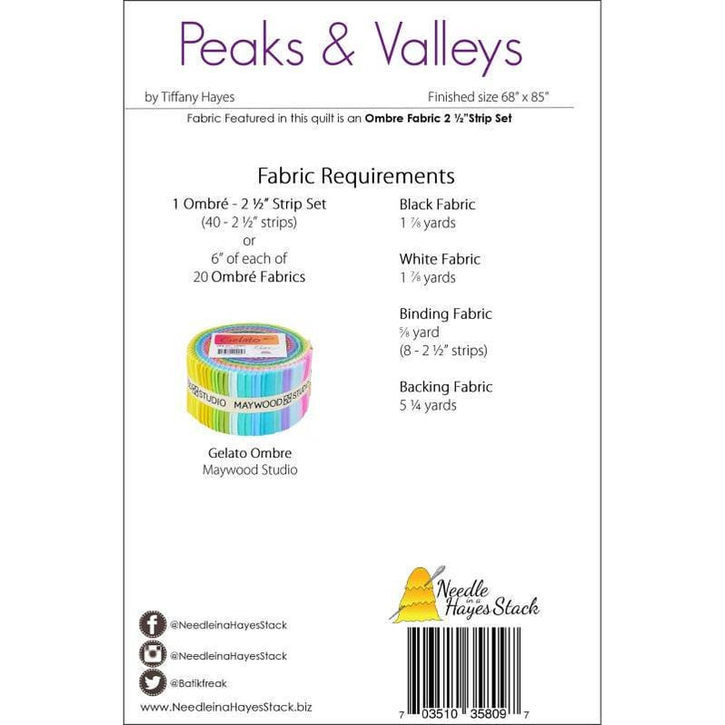 Peaks and Valleys Quilt pattern Gelato ombre fabrics Maywood N