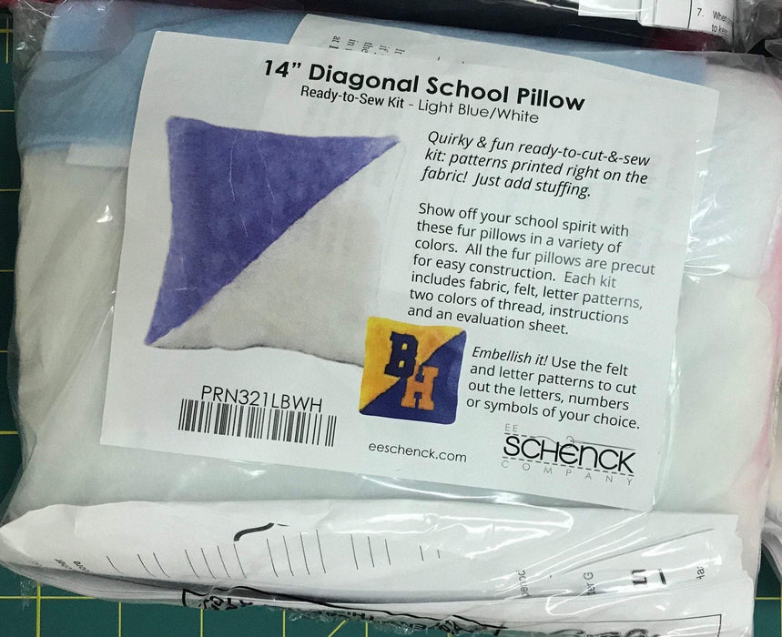 Pillow Multiple Colors available! - 14" Diagonal - School spirit! Haan Craft Complete Kit - Pattern Printed on Fabric! Even comes w/ THREAD! - RebsFabStash