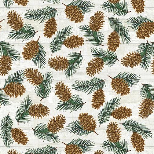 Pine Cone Lodge - 2ply FLANNEL - per yard - Andrea Tachiera for Henry Glass - Mittens and Gloves - F9258-11 Blue - RebsFabStash