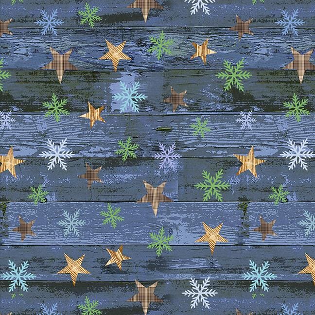 Pine Cone Lodge - 2ply FLANNEL - per yard - Andrea Tachiera for Henry Glass - Mittens and Gloves - F9258-11 Blue - RebsFabStash