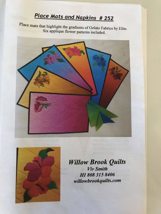 Placemats and Napkins #252 - Pattern - Willow Brook Quilts - uses Ombré or Gelato fabrics! - RebsFabStash