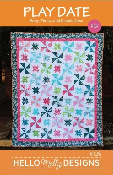 Play Date - Quilt PATTERN - 3 sizes - Hello Melly Designs - fat quarter friendly - RebsFabStash